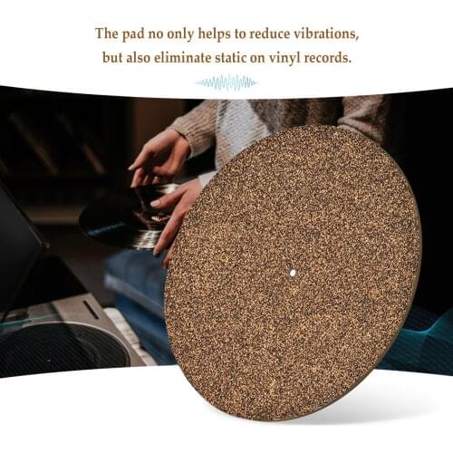 12-Inch Cork Record Pad Vinyl Record Player Pad Cork Pad Gramophone Record Shock-absorbing Pad Reduce Noise Anti-static