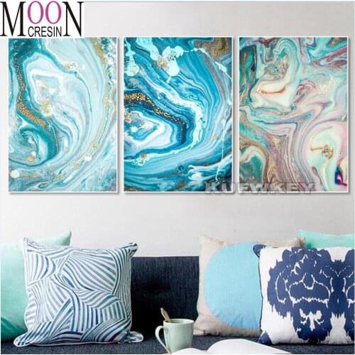 3 Piece Diamond Painting Wall Art Abstract Texture Triptych Landscape Diamond Embroidery,Full Drill,Sqaure/Round Diaomnd
