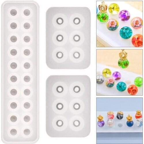 3D Spherical Silicone Pendant Mould Crystal Epoxy Resin Mold Jewelry Making Tools Decorations Supplies
