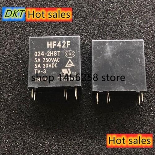 5PCS HF42F 012 024-2HST new relay 6-pin JZC-42F HF42F-012-2HST HF42F-024-2HST