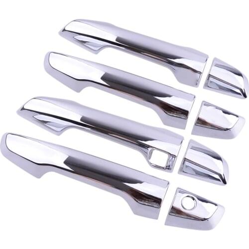 8Pcs/Set Car Outer Door Handle Cover Trim With Smart Keyhole Silver ABS Plastic Fit For Honda CR-V 2017 2018 2019 2020 2021