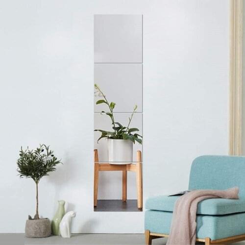 4PC/SET Acrylic Mirror 20cmx20cm Full Body Length Mirror Shatterproof Accurate Reflection Decorative Mirrors Dressing Mirror