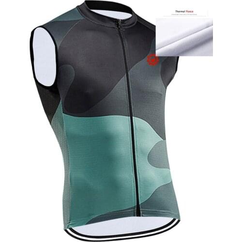 Sleeveless Vest Cycling Jersey 2020 Mens Team Autumn Winter Thermal Fleece Cycling Clothing Ropa Ciclismo Invierno