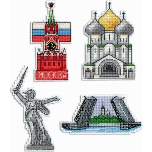 BXT024Christmas DIY Kits New Style Counted Cross stich fridge magnets sticker Refrigerator Magnets Kids gift Home Decoration