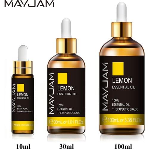 10ml 30ml 100ml Citrus Pure Natural Lemon Essential Oil with Dropper Essential Oils for Skin Care Bath Purify Air Clean floor