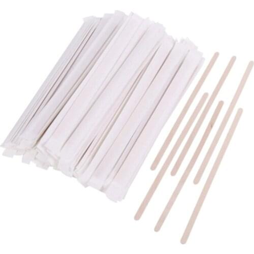 SANQ Wood Coffee Stir Sticks 7.5Inch-100 Pack Round End,Eco Friendly Stirrers for Hot Drinks,Natural Wood 2