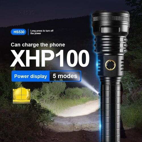 Super Bright XHP100 LED Charging Flashlight Or Portable Mini L2 Bicycle Lantern Tactical Zoom Waterproof Camping Hunt Flash Lamp