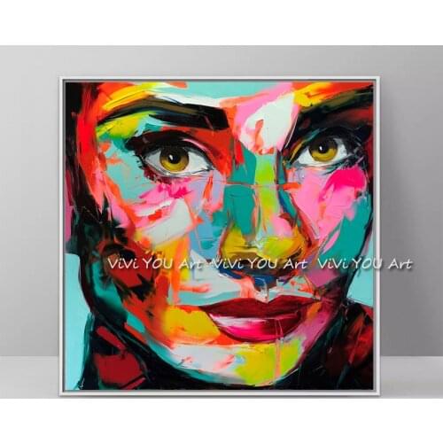 Nielly Francoise ArtWork Hand-painted Oil painting Face picture Art Women Home Decoration Modern Abstract Oil Painting on Canvas