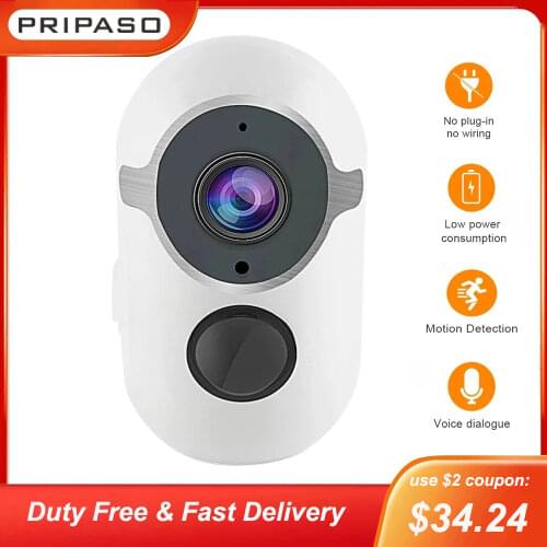 1080P Wifi IP Camera Waterproof Rechargeable Battery Camera Wireless Battery Powered Outdoor Security Cam Can Use Solar Panel