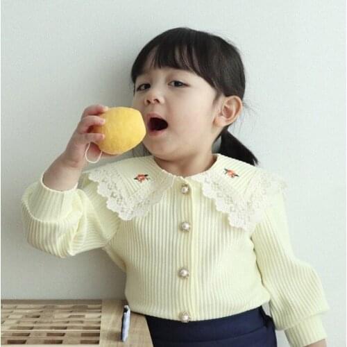 Baby Girl Sets Fashion Lapel Embroidery Long Sleeve Tops for Girl Kids Clothing Korean Strap Dress Kids 2pcs Toddler Clothes