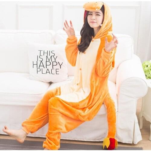 Halloween Costume Anime Cosplay Kigurumi Adult Charmander Dragon Dinosaur Onesies Jumpsuit Warm Hooded Pajamas For Women Men