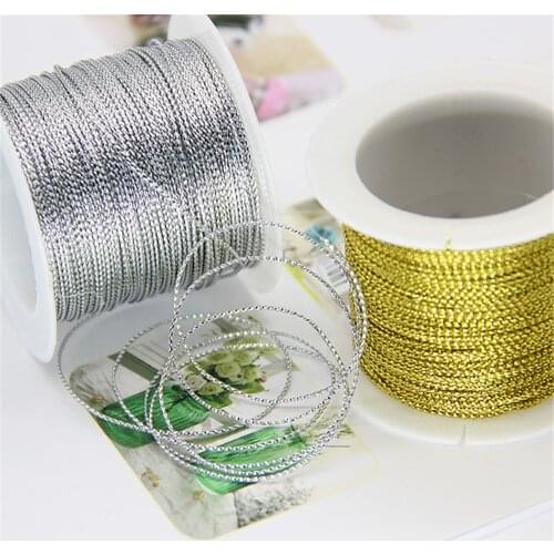 20 Meters 1mm Gold/Silver/Red Cord Thread Cord Abrasion-Resistant And No-slip String Strap Ribbon For Clothing Gift Making