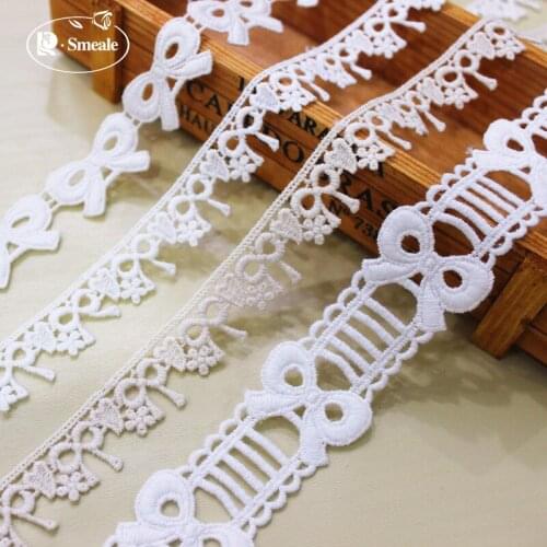 10Yards/Lot New Product Bowknot Cotton Embroidery Lace Trim Childrens Clothing Cuff Belt DIY Home Sewing Accessories RS3019