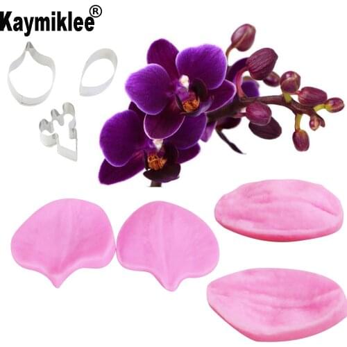 Orchid Petal Silicone Veiner & Cutter Flower Cutter Fondant Sugarcraft Stainless Steel Cutter Cake Decorating MouldsCS229