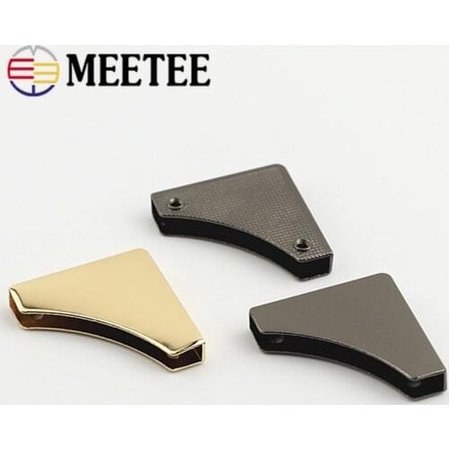 Meetee10Pcs 21/30mm Metal Bag Corner Protector Wrapping Angle Buckle Notebook Edge Banding Clasp DIY Decoration End Clip Buckles