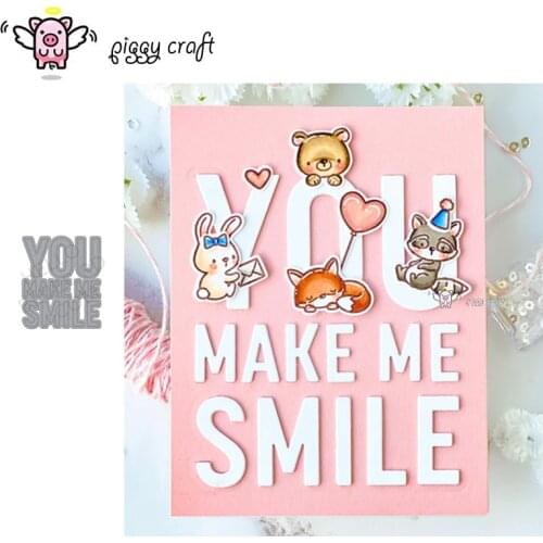 Piggy Craft metal cutting dies cut die mold Smile letter decoration Scrapbook paper craft knife mould blade punch stencils dies