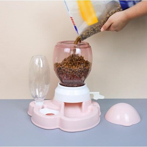 Pet Bowl Automatic Feeder For Dog Cat Food Bowl with Water Dispenser Double Bowl Drinking Raised Stand Dish Bowls