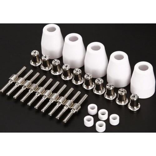 30 PCS Ion Cutter Tip Electrode and Nozzle Set Welding Gun Accessories Set Suitable for PT-31 and LG-40 Plasma Cutter Torch