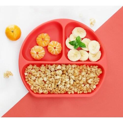 Baby Feeding Plate Set Children Food Silicone Safety Plate Tableware Baby Bowl Silicone Bowl Kids Eating Dishes with Cover 660ml