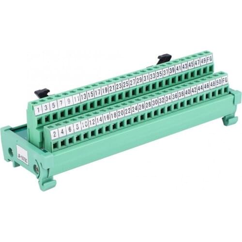 IDC-50P PLC Board Terminal Block 35mm DIN Rail Mount Signal Adapter Board PLC Adapter Relay Module AWG 22-16