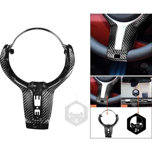 Carbon Fiber Steering Wheel Trim Decor Frame Part For Para X6/F16 m-sport