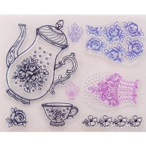 Printing Teapot Clear Stamp /Seal for DIY Scrapbooking/photo Album Decorative Clear Stamp Sheets