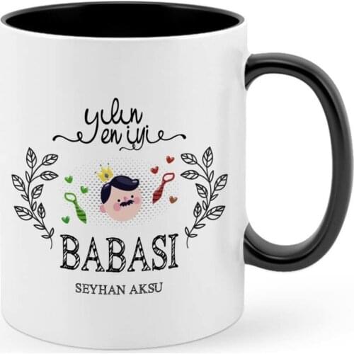 Personalized The Year 'S Best Father Black Mug Cup-1
