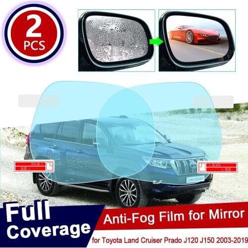 For Toyota Land Cruiser Prado J120 J150 120 150 2003~2019 Anti Fog Film Rearview Mirror Rainproof Anti-fog Films Car Accessories