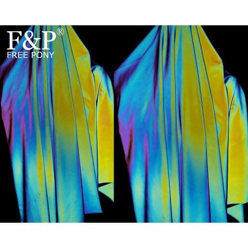 4 Way Stretch Iridescent Rainbow Reflective Fabric Hologram Holographic Fabric By the Yards