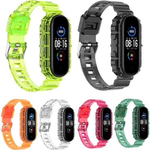 Clear TPU Watch Bracelet For Xiaomi Mi Band 5 6 Band Xiaomi Band 4/3 Strap Silicone Wristband For Xiaomi Miband 6 5 4 3 Strap