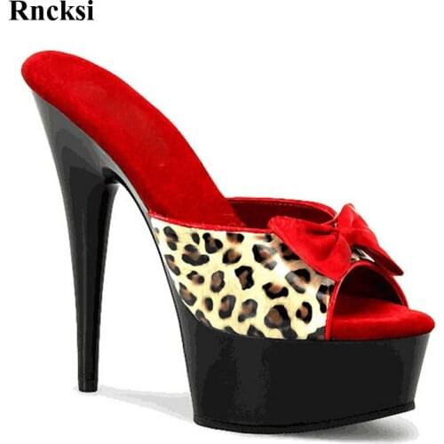Rncksi New 15cm Sexy High-Heeled Shoes Crystal Slippers Sweet Sexy Shoes Bride Wedding Shoes Heels Platform Stripper Shoes