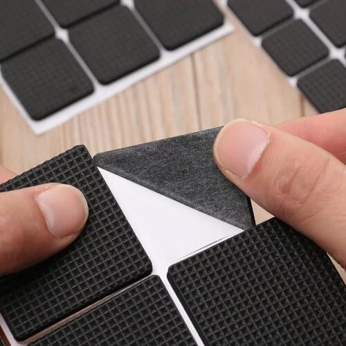 3D Black Beige Furniture Leg Caps Self Adhesive Protection Rug Anti Scratch Floor Protectors Chair Table Foot Covers Anti Slip
