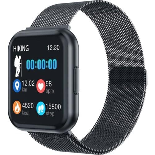 Smart Metal Sport Watch Bracelet Men Women Full Touch Screen Waterproof Heart Rate Fitness Tracker Smartwatch for iOS Android