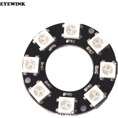 WS2812 7/8 Bits LED 5050 RGB LED Ring Lamp Light with Integrated Drivers For Arduino Reverse Polarity Protection IC Control