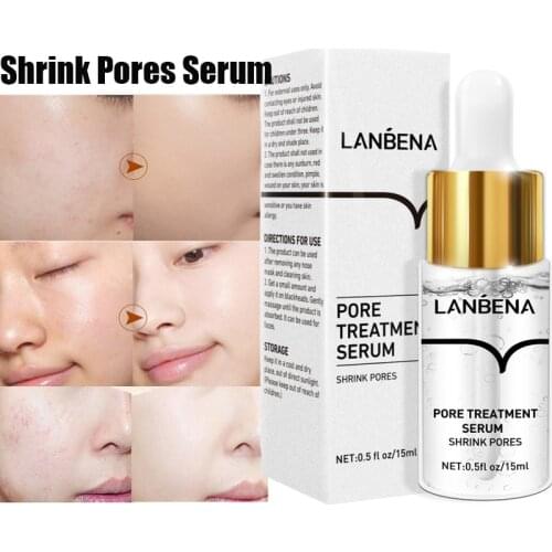15ML Shrink Pores Serum Pore Treatment Serum EssenceWhitening Relieves Dryness Firming Moisturizing Repair Smooth Skin Face Care