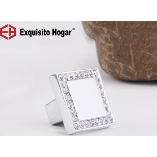 2Pcs/lot Cheap K9 Crystal Glass Chrome Cabinet Knobs Door Drawer Handle New (Diameter: 25MM )