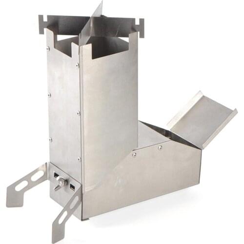 2019 Outdoor Camping Stove Foldable Firewood Burner Burning Stainless Steel Rocket Stove For Backpacking Tent Hiking Picnic Use