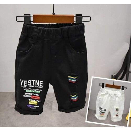 2020 hot summer design blue hole kid short pants boys shorts elegant jeans denim shorts for children 2-7 years