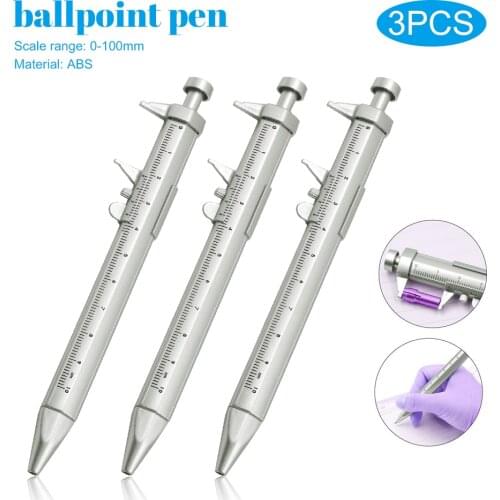 3pcs Multifunction 0.5mm Caliper pen Gel Ink Pen Vernier Caliper Roller Ball Pen Stationery Ball-Point Plastic Stationery Gift