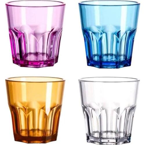 4Pcs Acrylic Transparent Shatterproof Water Cups Octagon Cup Drinking Cup for Hotel Bar Restaurant Home