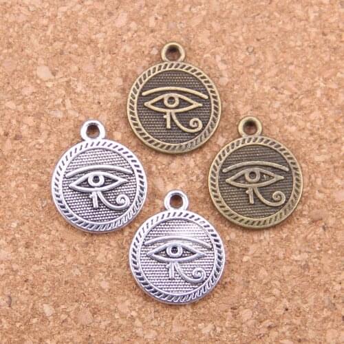 62pcs Charms Eye of Horus 15mm Antique Pendants,Vintage Tibetan Silver Jewelry,DIY for bracelet necklace