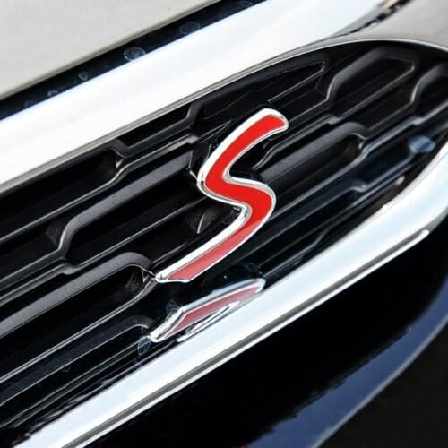 Car 3D Letters S Emblem Stickers Grille Badge For Mini Cooper S R50 R53 R55 R56 R60 R61 F54 F55 F56 F60 Countryman Accessories