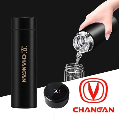 Car Accessories Stainless Temperature Water Display Flasks Thermoses Coffee Cup for CHANGAN CS15 CS35 CS55 CS75 CS95 EADO