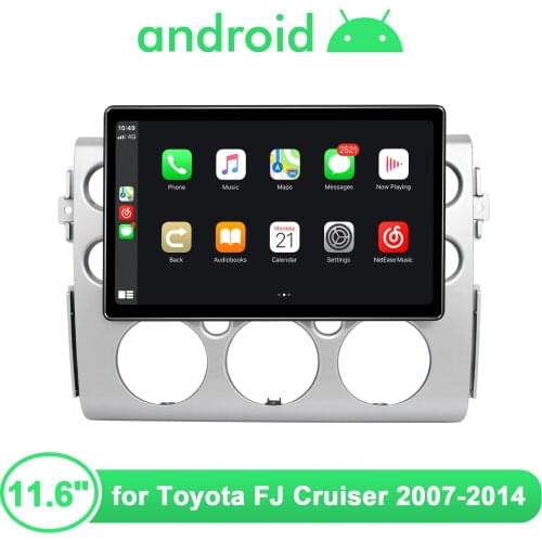 Car Radio Android 10 Head Unit Central Multimedia Player GPS Stereo For Toyota FJ Cruiser 2007-2014 With 11.6 Inch HD 1920X1080