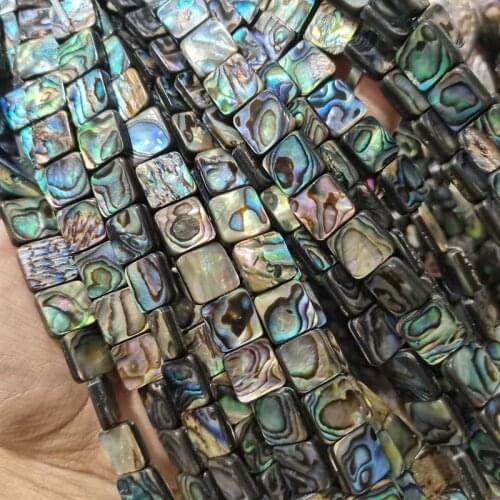 2strands/lot Natural abalone Shell, straight hole 12mm square diaphragm beads For DIY Necklace Jewelry Making 15" Free Shippi