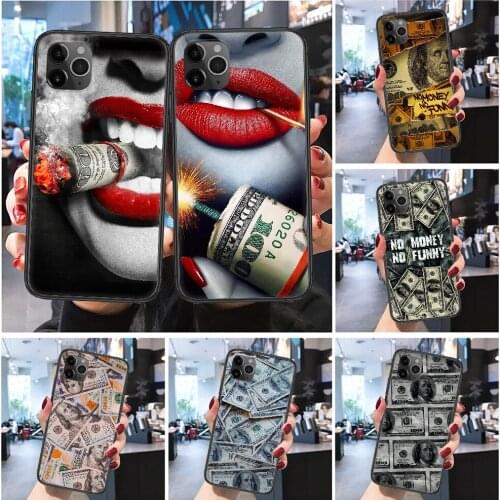 No Money banknote funny Phone Case Cover Hull For iphone 5 5s se 2 6 6s 7 8 12 mini plus X XS XR 11 PRO MAX Frosted black soft