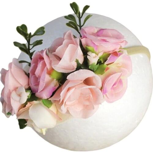 Adult Kids Irregular Faux Rose Flower Headband Flower Girls Bridal Wedding Gradient Colored Wreath Crown Mesh Headpiece 2020