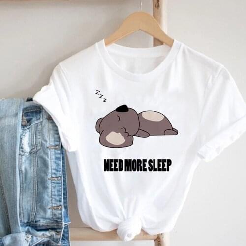 Women T-shirts Cute Animal Printing Summer Short Sleeve 90s Print Lady Womens Stylish Basic T Top Shirt Ladies White Tee T-Shirt