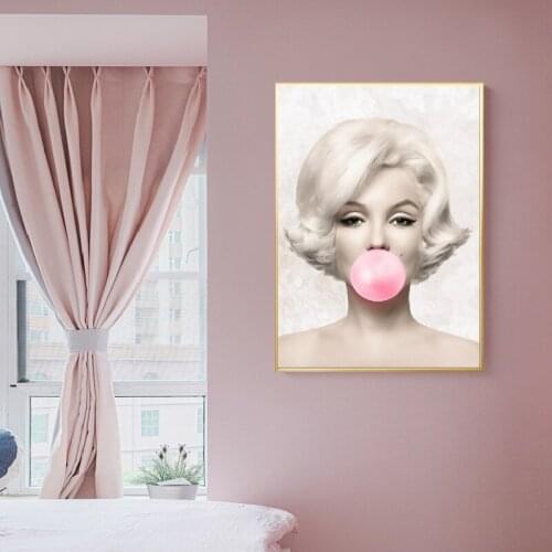 Monroe Bubble Gum Fashion Wall Art Canvas Painting Picture Nordic Posters and Prints Home Art Wall Decor Her Gift