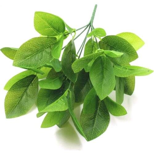 Artificial Plant Fake Leaf Plastic Flower For Wedding Home Garden Green Grass Plastic Plant Decorative Simulation Green Plant